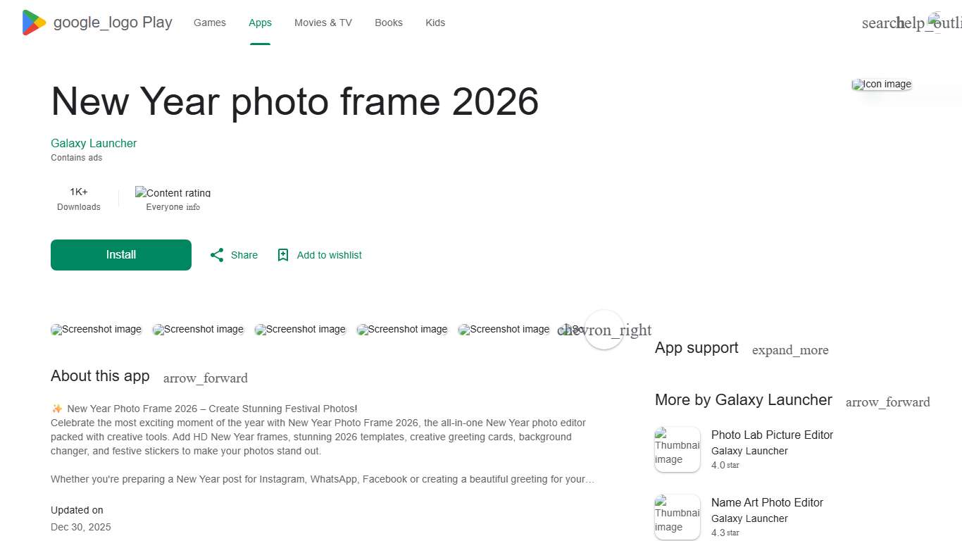 New Year photo frame 2026 - Apps on Google Play
